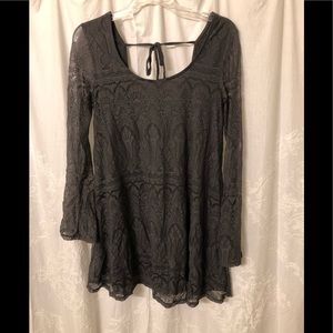 Dark gray tunic blouse